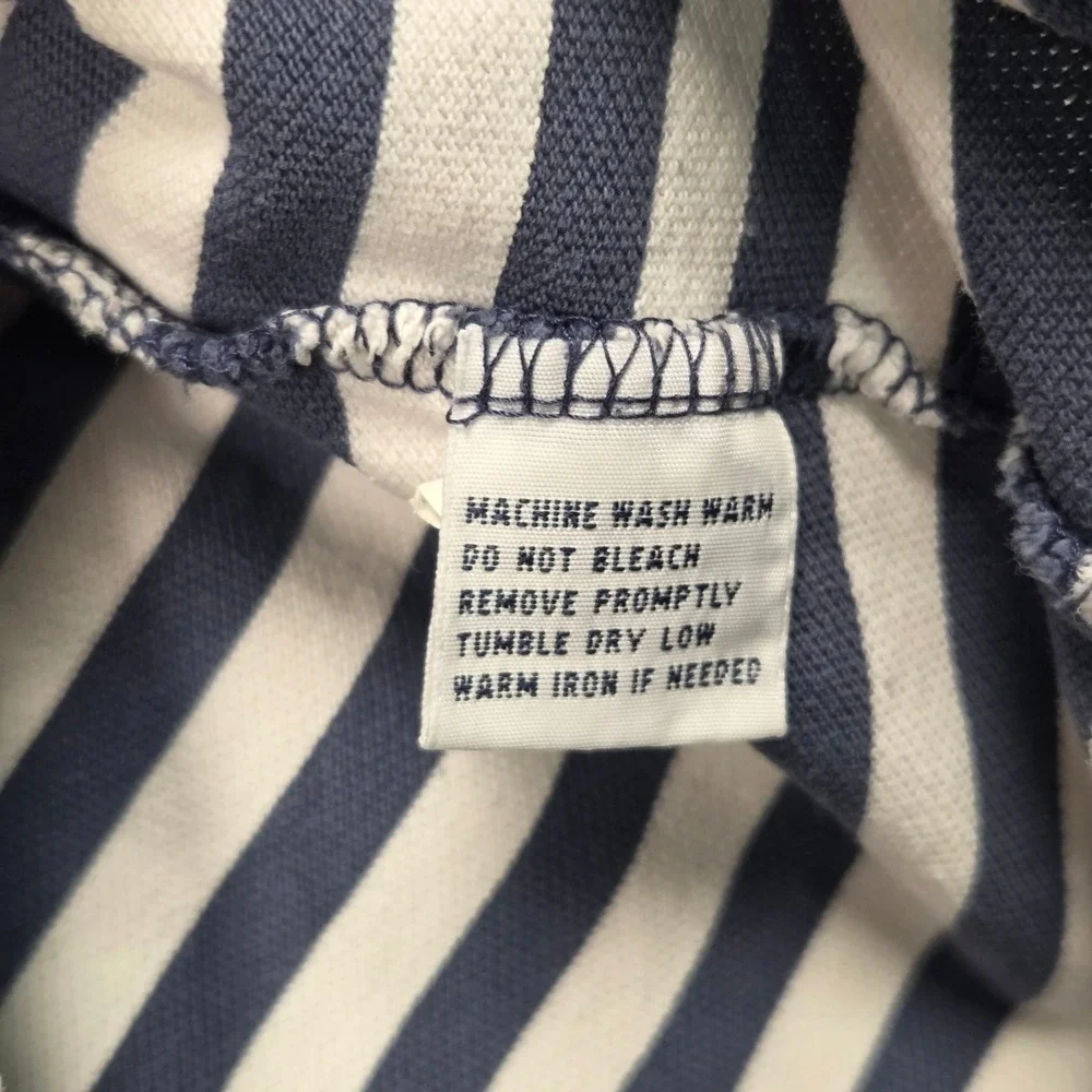 Vintage 90s Polo Ralph Lauren Polo Shirt L Blue White Striped Short Sleeve Vtg